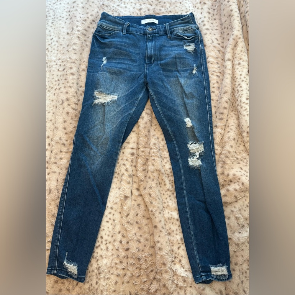 KanCan Dark Blue Distressed Skinny Jeans